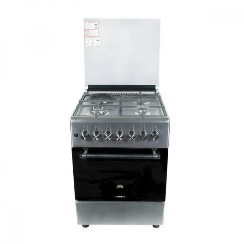 Κουζίνα CALFER GAS F6D31E3-X με 3 εστίες αερίου και 1 ηλεκτρική και φούρνο 64Lit ηλεκτρικό αερόθερμο