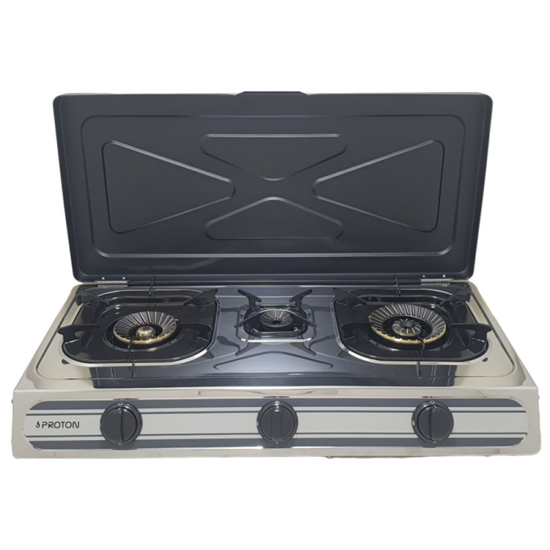 3 Εστίες Με Αυτόματη Ανάφλεξη Με Καπάκι SS04