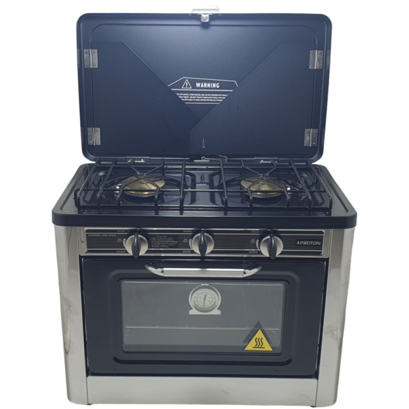 Επιτραπέζιο φουρνάκι υγραερίου με 2 Εστίες και Φούρνο CS-02