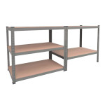 Μεταλλική Ραφιέρα γαλβανιζέ με 5 ξύλινα ράφια 610411