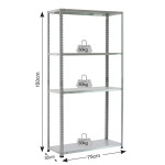 Μεταλλική Ραφιέρα γαλβανιζέ με 4 ράφια