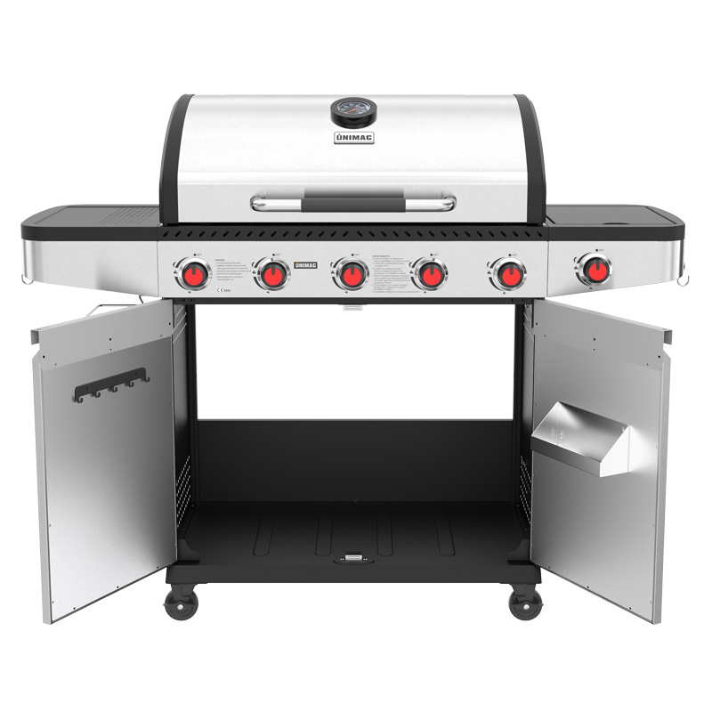 Ψησταριά Υγραερίου INOX BBQ PREMIUM με 5 καυστήρες + 1 πλαϊνή εστία + 1 καυστήρα infrared