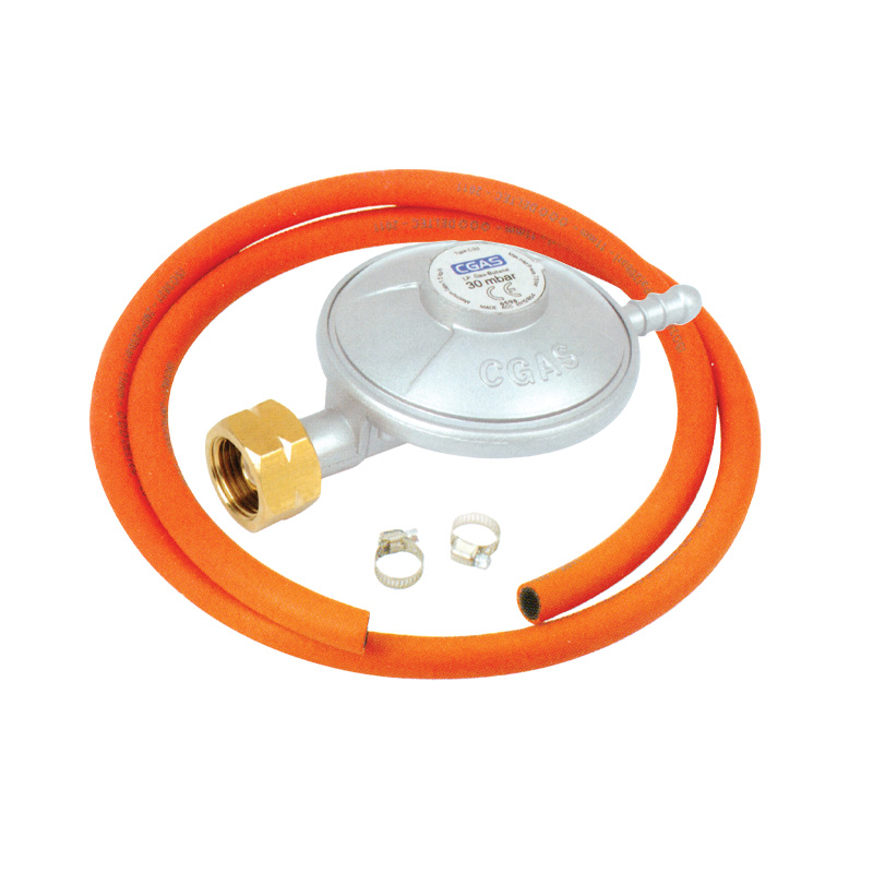 Σετ Ρυθμιστής Αερίου με σωλήνα 120cm και 2 σφιγκτήρες