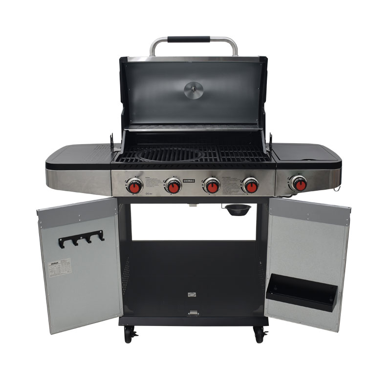 Ψησταριά υγραερίου INOX BBQ premium line - 4 εστίες και 1 πλαϊνό μάτι
