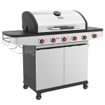Ψησταριά υγραερίου INOX BBQ premium line - 5 εστίες και 1 πλαϊνό μάτι